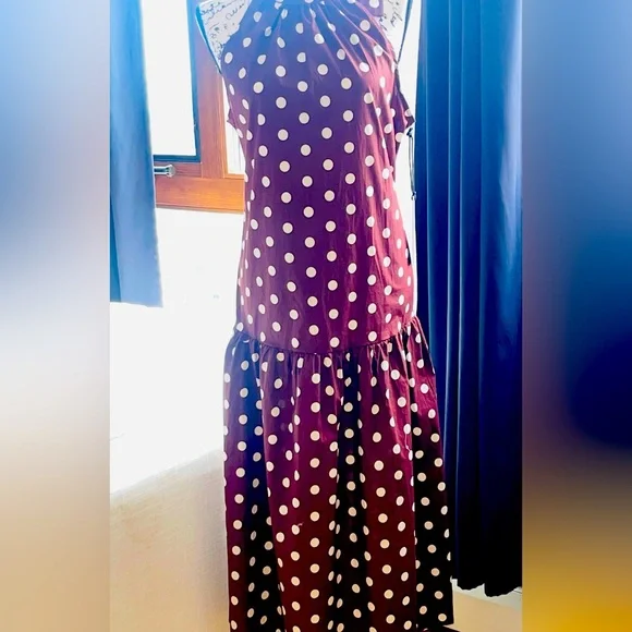 Nicole Miller NY Polka Dot Midi Dress – Size L (Bag Not Included)